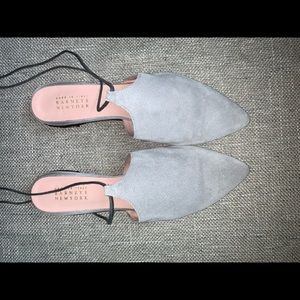 Barney’s New York Suede Ankle Tie Flats